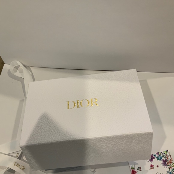 Dior Pouch Bag Cosmetic Case Purse Navy Velvet Logo Gold Zippers NEW - Picture 4 of 6